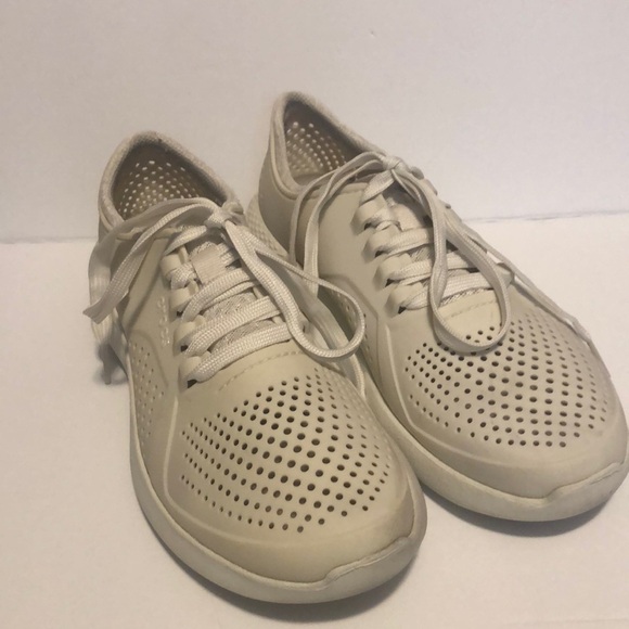 CROCS Shoes - Crocs Women’s LiteRide Pearl White Pacer Laceup Sneakers